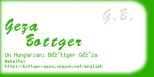 geza bottger business card